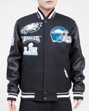 Black Philadelphia Eagles Pro Standard Mashup Logo Wool Varsity Heavy Jacket