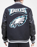 Black Philadelphia Eagles Pro Standard Mashup Logo Wool Varsity Heavy Jacket