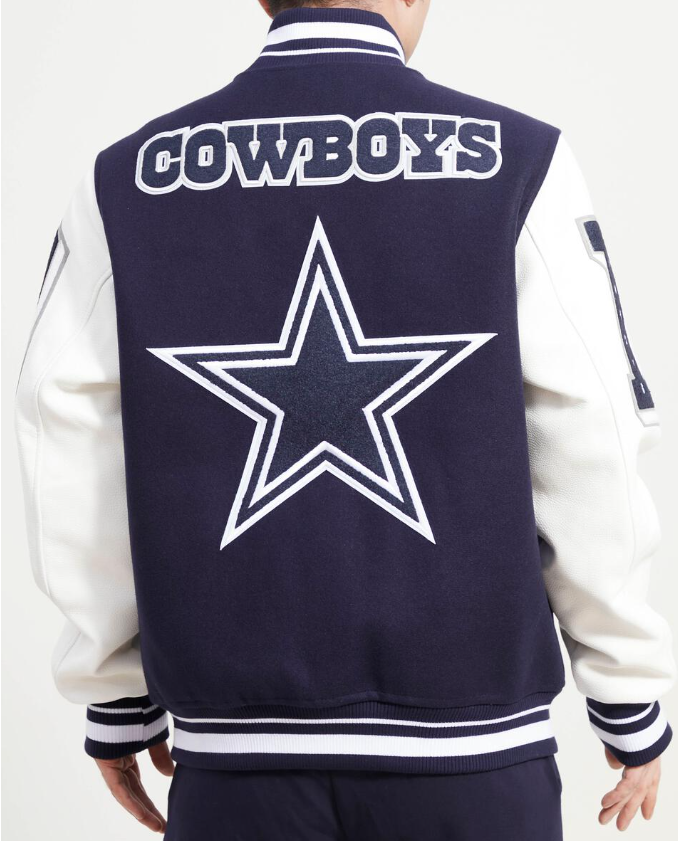 NFL Stars Dallas Cowboys Royal Blue and White Varsity Jacket - Jackets  Masters