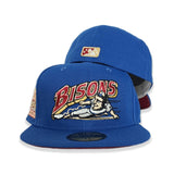 Sea Blue Buffalo Bisons Burgundy Bottom 25th Years Side Patch New Era 59Fifty Fitted