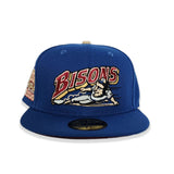 Sea Blue Buffalo Bisons Burgundy Bottom 25th Years Side Patch New Era 59Fifty Fitted