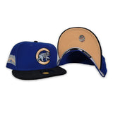 Sea Blue Chicago Cubs Black Corduroy Peach Bottom Wrigley Field Side Patch New Era 59Fifty Fitted