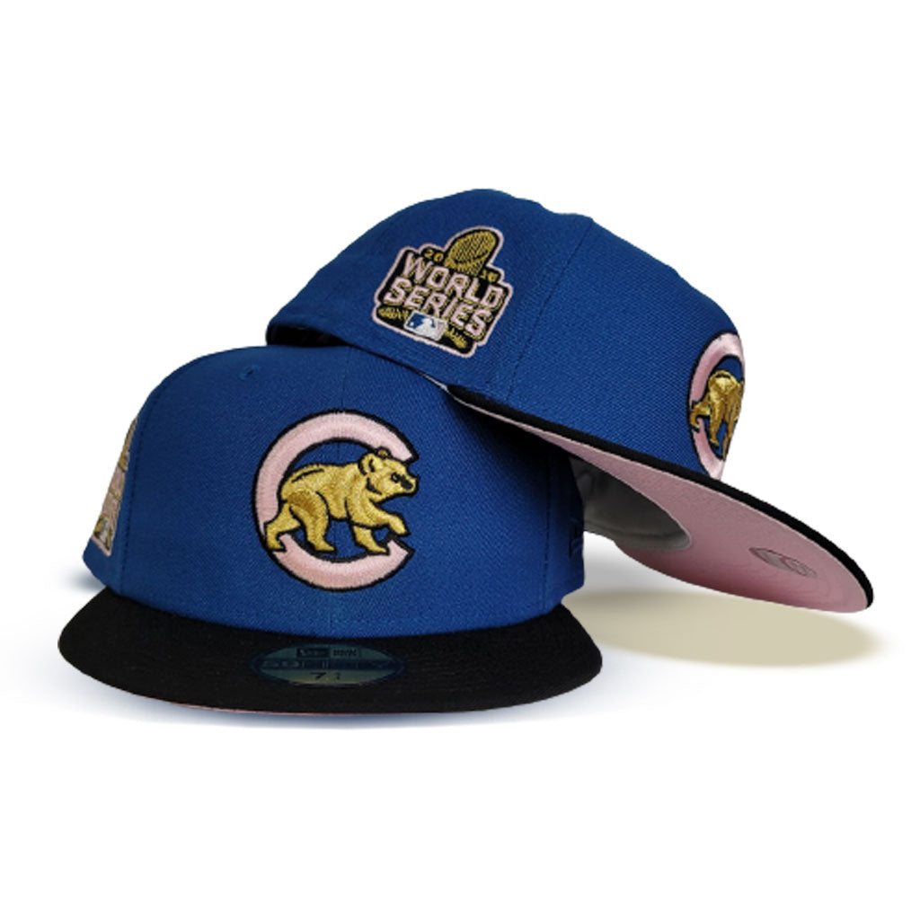 Product - Sea Blue Chicago Cubs Pink Bottom 2016 World Series Side Patch New Era 59Fifty Fitted