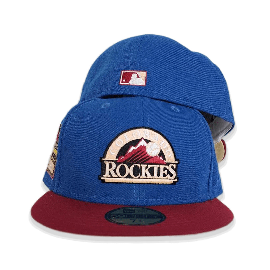 Purple Colorado Rockies Black Visor Red Bottom 1995 Coors Field Side Patch New Era 59FIFTY Fitted 75/8