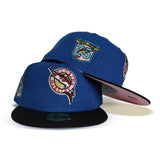 Sea Blue Florida Marlins Black Visor Pink Bottom 25th Anniversary Side Patch New Era 59Fifty Fitted