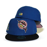 Sea Blue Florida Marlins Black Visor Pink Bottom 25th Anniversary Side Patch New Era 59Fifty Fitted