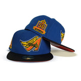 Sea Blue Los Angeles Angels Black Visor Orange Bottom 50th Anniversary "Sunset Collection" New Era 59Fifty Fitted