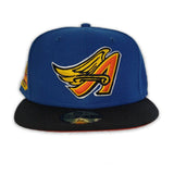 Sea Blue Los Angeles Angels Black Visor Orange Bottom 50th Anniversary "Sunset Collection" New Era 59Fifty Fitted
