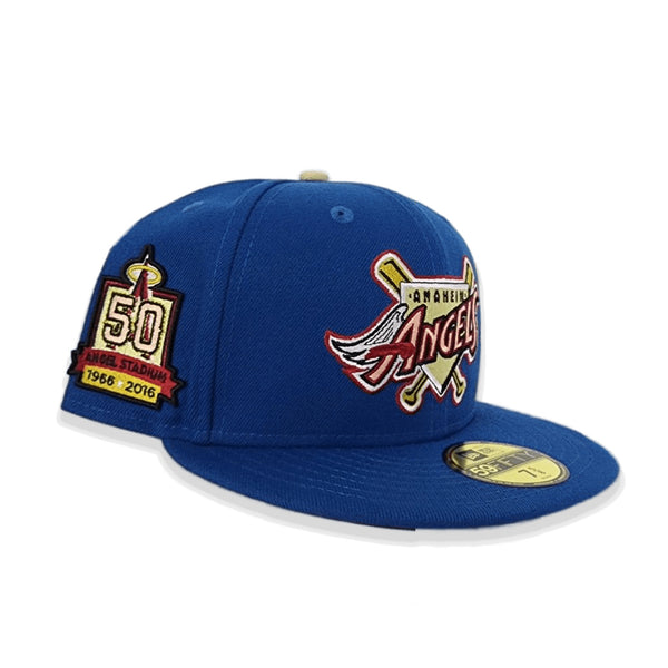 Sea Blue Los Angeles Angels Burgundy Bottom 50th Anniversary Side Patc ...