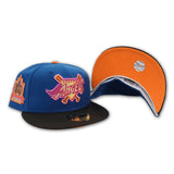 Sea Blue San Los Angeles Angels Black Visor Orange Bottom 50th Anniversary Side Patch New Era 59Fifty Fitted