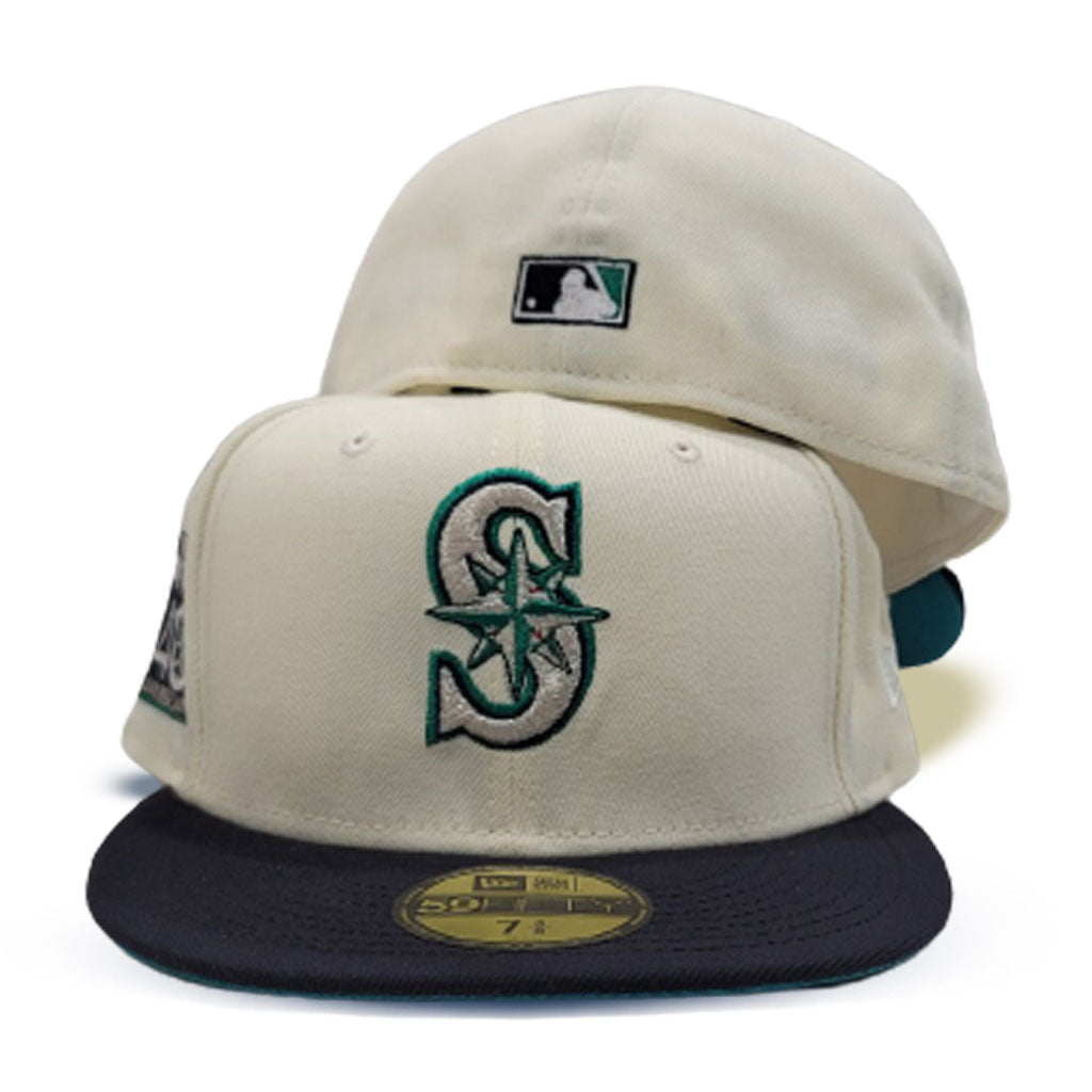 Seattle Mariners 40TH Anniversary New Era 59Fifty Fitted Hat (Black Blue  YellowGrey Under Brim)