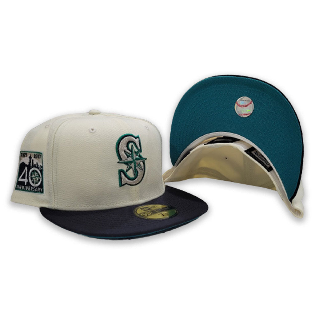 Seattle Mariners New Era Authentic Collection On-Field 59FIFTY Fitted Hat - Navy/Aqua 7 5/8