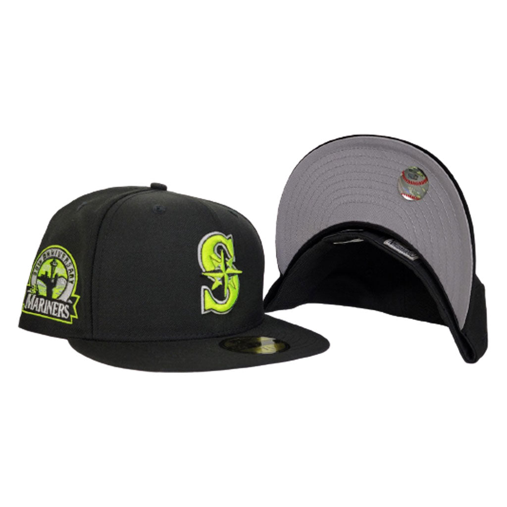 Seattle Marniers Black 30th Anniversary Side PAtch New Era 59Fifty Fitted Hat