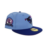 Sky Blue Baltimore Orioles Royal Visor Grape Purple Bottom 50th Anniversary Side Patch New Era 59Fifty Fitted