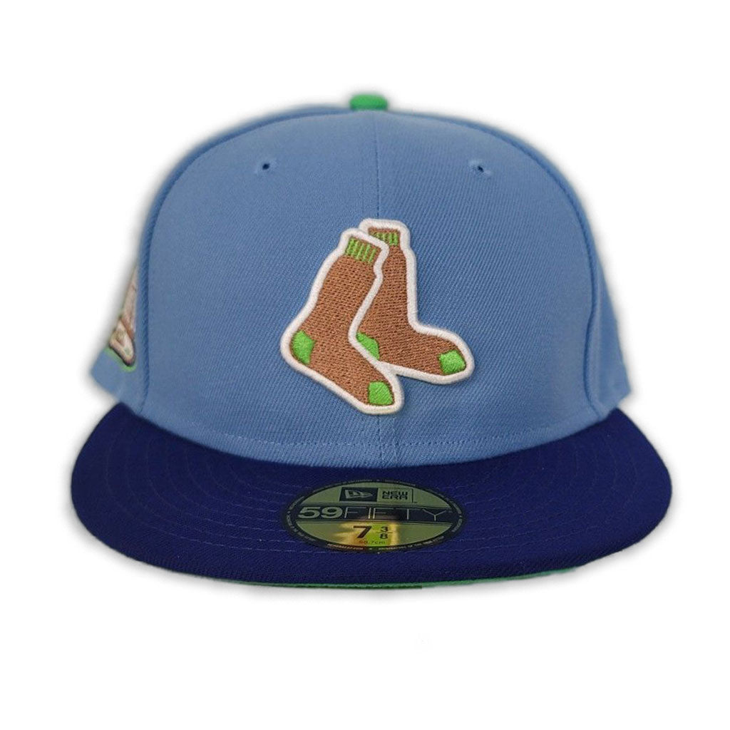 Sky Blue Boston Red Sox Royal Blue Visor Green Bottom 1999 All Star Game Side Patch New Era 59FIFTY Fitted 71/8