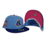 Sky Blue Boston Red Sox Royal Blue visor Fusion Pink Bottom 1999 All Star Game Side Patch New Era 59Fifty Fitted
