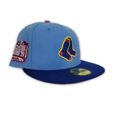 Sky Blue Boston Red Sox Royal Blue visor Fusion Pink Bottom 1999 All Star Game Side Patch New Era 59Fifty Fitted