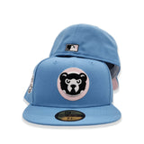 Sky Blue Chicago Cubs Pink Bottom A Century Wrigley Field Side Patch New Era 59Fifty Fitted