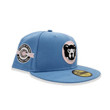 Sky Blue Chicago Cubs Pink Bottom A Century Wrigley Field Side Patch New Era 59Fifty Fitted