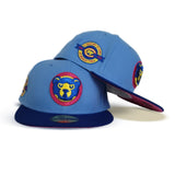 Sky Blue Chicago Cubs Royal Blue visor Fusion Pink Bottom A Century Wrigley Field  Side Patch New Era 59Fifty Fitted