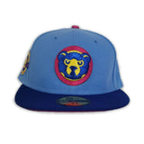Sky Blue Chicago Cubs Royal Blue visor Fusion Pink Bottom A Century Wrigley Field  Side Patch New Era 59Fifty Fitted