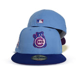 Sky Blue Chicago Cubs Royal Visor Grape Purple Bottom 1990 All Star Game Side Patch New Era 59Fifty Fitted