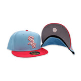 Sky Blue Chicago White Sox Lava Red Visor Gray Bottom Color Pack New Era 59Fifty Fitted