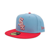 Sky Blue Chicago White Sox Lava Red Visor Gray Bottom Color Pack New Era 59Fifty Fitted