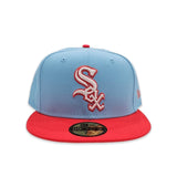 Sky Blue Chicago White Sox Lava Red Visor Gray Bottom Color Pack New Era 59Fifty Fitted