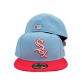 Sky Blue Chicago White Sox Lava Red Visor Gray Bottom Color Pack New Era 59Fifty Fitted