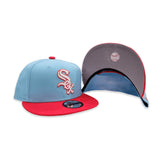 Sky Blue Chicago White Sox Lava Red Visor Gray Bottom Color Pack New Era 9Fifty Snapback