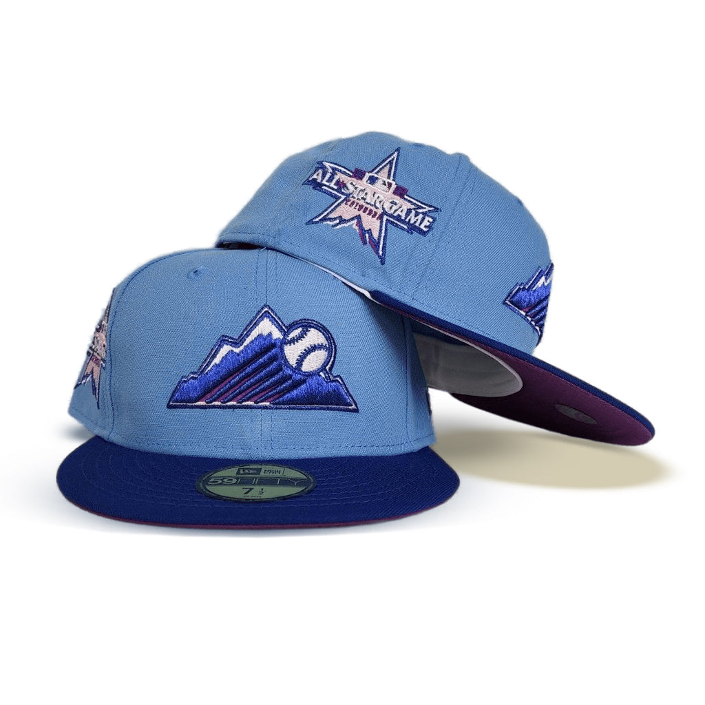 Atlanta Braves 1995 World Series New Era 59Fifty Fitted Hat (Light Purple Sky  Blue Under Brim)