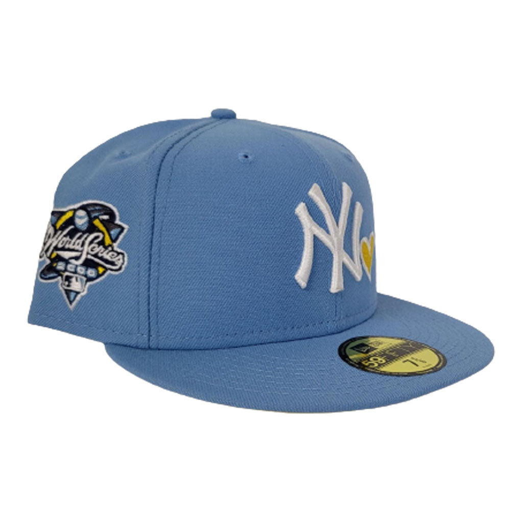 Sky Blue Heart New York Yankees Yellow Bottom 2000 World Series New Era 59Fifty Fitted