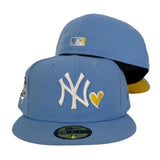 Sky Blue Heart New York Yankees Yellow Bottom 2000 World Series New Era 59Fifty Fitted