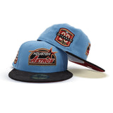 Sky Blue Houston Astros Black Corduroy Visor Burgundy Bottom 20th Anniversary Side Patch New Era 59Fifty Fitted