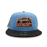 Sky Blue Houston Astros Black Corduroy Visor Burgundy Bottom 20th Anniversary Side Patch New Era 59Fifty Fitted