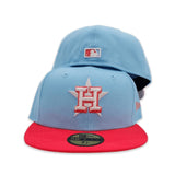 Sky Blue Houston Astros Lava Red Visor Gray Bottom Color Pack New Era 59Fifty Fitted