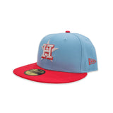 Sky Blue Houston Astros Lava Red Visor Gray Bottom Color Pack New Era 59Fifty Fitted