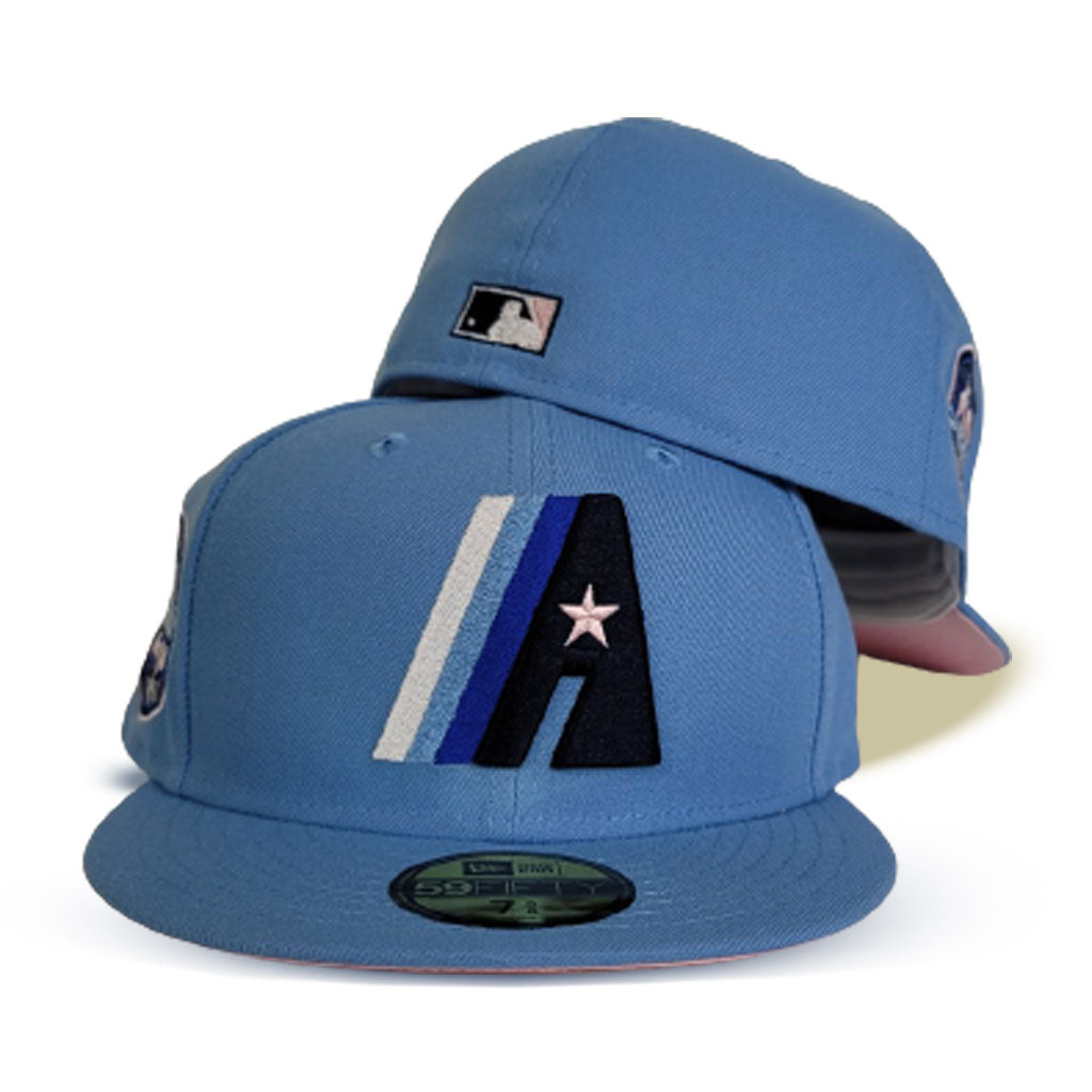 Men's New Era Pink/Sky Blue Houston Astros 35th Anniversary Undervisor  59FIFTY Fitted Hat