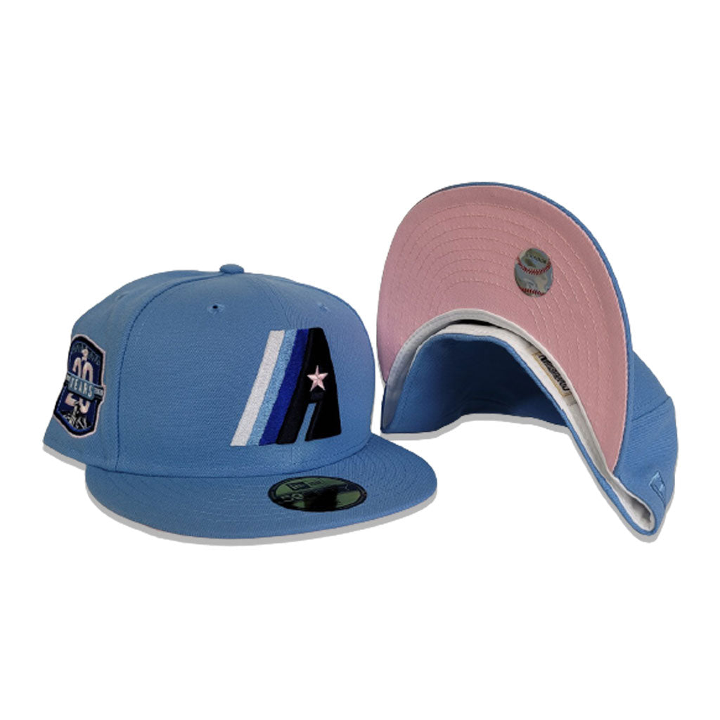 Men's Houston Astros New Era Pink/Sky Blue 35th Anniversary Undervisor  59FIFTY Fitted Hat