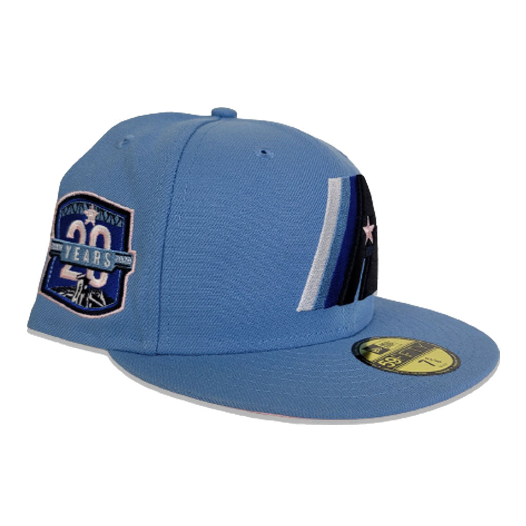 Sky Blue Houston Astros Pink Bottom 20th Anniversary Side patch New Era 59Fifty Fitted