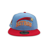 Sky Blue Houston Astros Red Visor Gray Bottom 1968 All Star Game Side Patch New Era 59Fifty Fitted