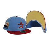 Sky Blue Houston Astros Red Visor Soft Yellow Bottom 2000 Inaugural Season Side Patch New Era 59Fifty Fitted