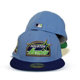 Sky Blue Houston Astros Royal Blue Visor Green Bottom 20th Anniversary Side Patch New Era 59Fifty Fitted