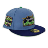 Sky Blue Houston Astros Royal Blue Visor Green Bottom 20th Anniversary Side Patch New Era 59Fifty Fitted