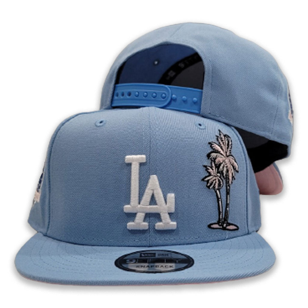 Sky Blue Los Angeles Dodgers Palm Tree Pink Bottom 60th Anniversary Side  Patch New Era 9Fifty Snapback