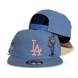 Sky Blue Los Angeles Dodgers Palm Tree Pink Bottom 60th Anniversary Side Patch New Era 9Fifty Snapback