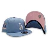 Sky Blue Los Angeles Dodgers Palm Tree Pink Bottom 60th Anniversary Side Patch New Era 9Fifty Snapback