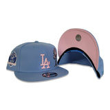 Sky Blue Los Angeles Dodgers Palm Tree Pink Bottom 60th Anniversary Side Patch New Era 9Fifty Snapback