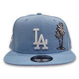 Sky Blue Los Angeles Dodgers Palm Tree Pink Bottom 60th Anniversary Side Patch New Era 9Fifty Snapback